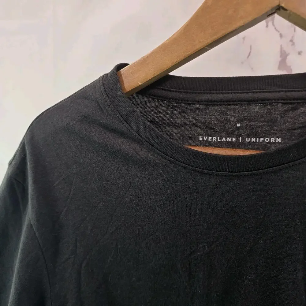 Everlane T Shirt Mens Black Short Sleeve Crew Organic Cotton Uniform - Picture 3 of 10